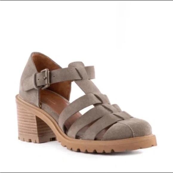 Seychelles Latchkey Lug Sole Heeled Fisherman Suede Sandals Ankle Buckle Mary - Picture 1 of 5